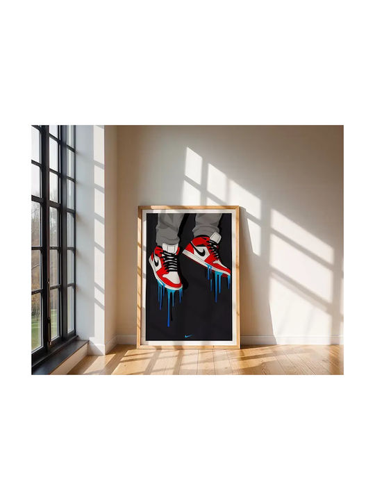 Poster Chicago Sneakers Snk126 40cm X 50cm Premium Black Wooden Frame