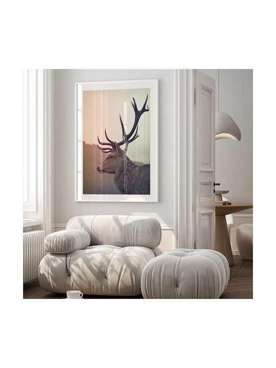 Poster Reindeer Pst25109 40cm X 50cm Premium Μαύρο Ξύλινο Κάδρο