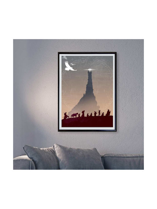Poster Lord Rings Mountain Journey Mv129 40cm X 50cm Premium Black Wooden Frame