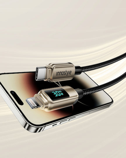 Innostyle USB-C Мъжки към Lightning Кабел 30W Златист 1м DP-CL301TG