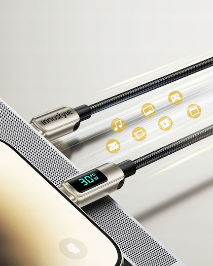 Innostyle USB-C Мъжки към Lightning Кабел 30W Златист 1м DP-CL301TG