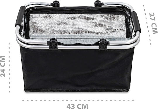 Coș De Picnic Siyuan Pentru Plajă Izolat Pliabil 48x28x22 Cm Cadru Din Aluminiu Culoare Neagră Rezistent La Apă