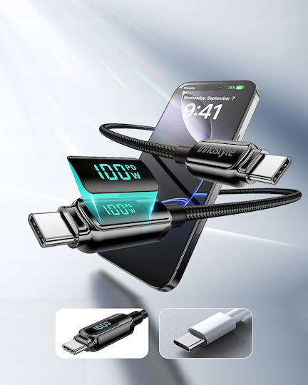 Innostyle USB 2.0 Кабел USB-C Мъжки - USB-C / USB-A 100W Черен 1m DP-CC1001BLK