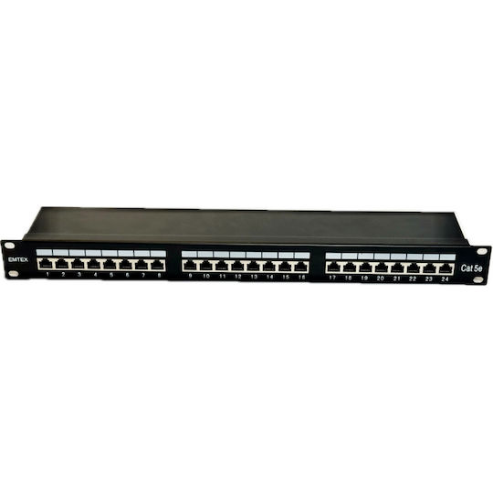 Patch Panel 24 Ports 1u Utp Cat.5e Emtex