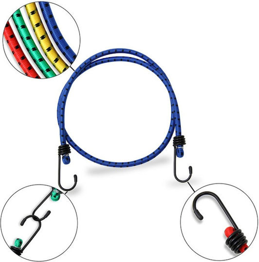 Set 8 Corzi Elastice Extensibile Monzana 40-100 Cm Prindere Fixare 3.2 Mm Cârlig Oțel Multicolore