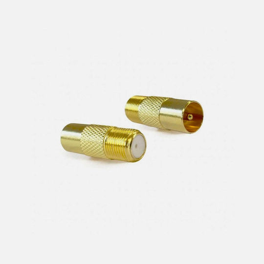 Lokmann Μετατροπέας Coaxial male σε F-Connector female 10τμχ 219240