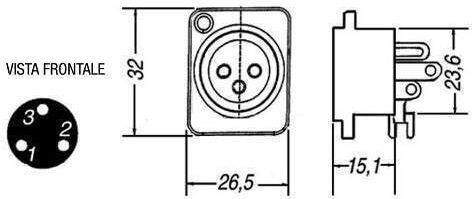 Gbc 30.5600.00 3-polige weibliche XLR-Mikrofon-Panelbuchse
