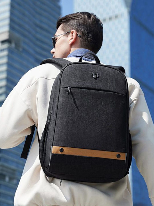 Golden Wolf Wasserdichte Rucksack für Laptop 15.6" mit USB-Anschluss in Schwarz Farbe GB00375-BK