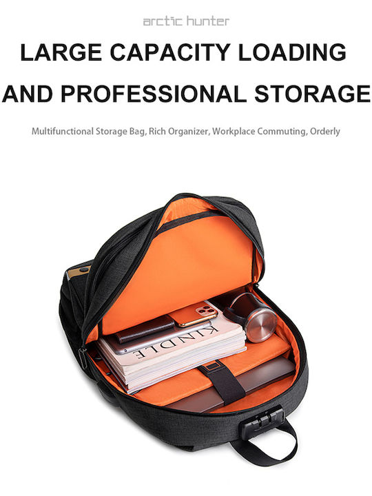 Golden Wolf Wasserdichte Rucksack für Laptop 15.6" mit USB-Anschluss in Schwarz Farbe GB00375-BK