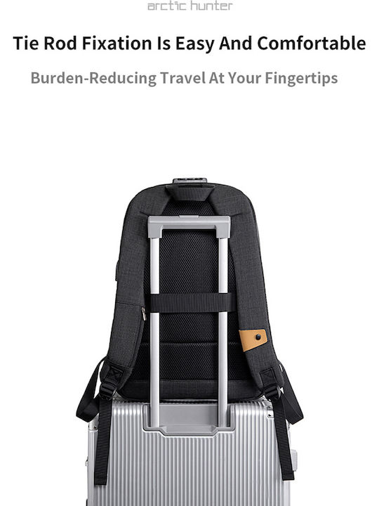 Golden Wolf Wasserdichte Rucksack für Laptop 15.6" mit USB-Anschluss in Schwarz Farbe GB00375-BK