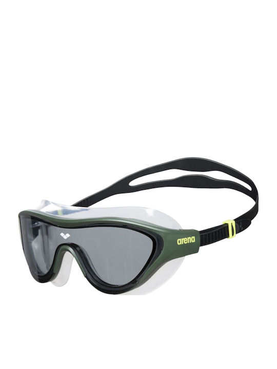 Arena One Mask Swimming Goggles Adults with Anti-Fog Lenses Green