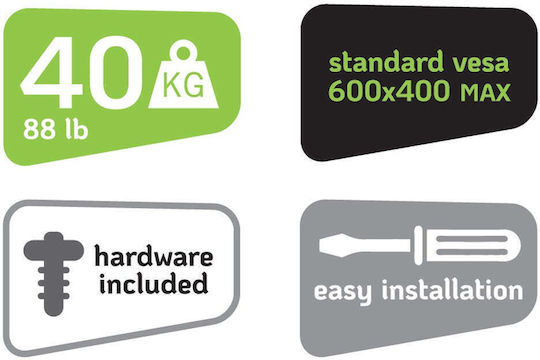Techly TV-Halterung Wandmontage Mit Neigung Bis 32" Und 40kg Schwarz
