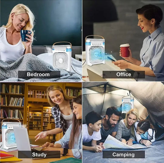 Spring SDS-21148 Ανεμιστηράκι USB με Νερό και Φωτισμό 5W Λευκό