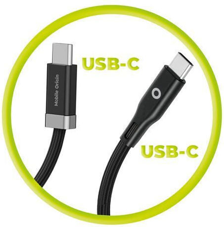 Mobile Origin Magnetic / Braided USB 2.0 Cable USB-C male - USB-C 60W Black 1.5m (MO-60WMS-CB6)