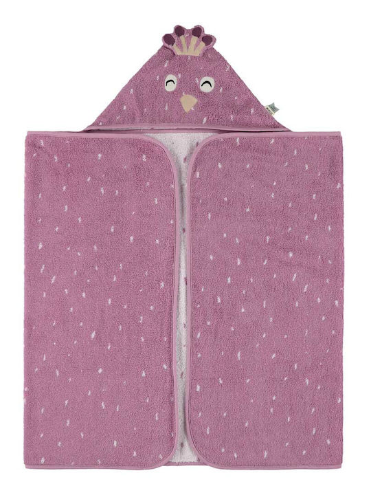Trixie Baby Bath Towel-Bathrobe Hooded Mrs Mrs Peacock 70x130cm