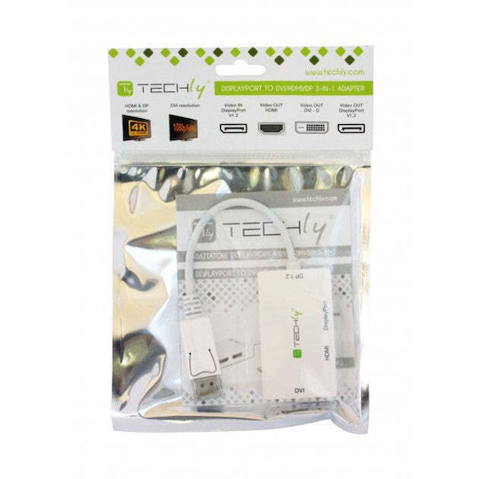 Techly DisplayPort 1.4 Docking Station με HDMI 4K Λευκό (IADAP DP-COMBOF3)