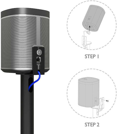 Techly Стойка за говорител Подов (Брой) в Черен Цвят