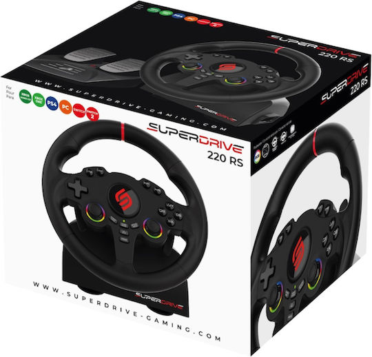 Subsonic 220 RS Volan cu Pedale pentru PC / PS3 / PS4 / Switch / Switch 2 / Xbox Seria X/S
