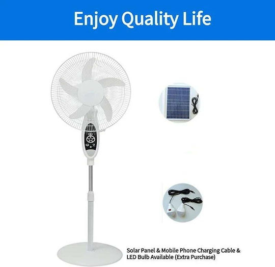 Gdtimes Solar Fan Base 16 Inches Gd-936s Rechargeable Fan