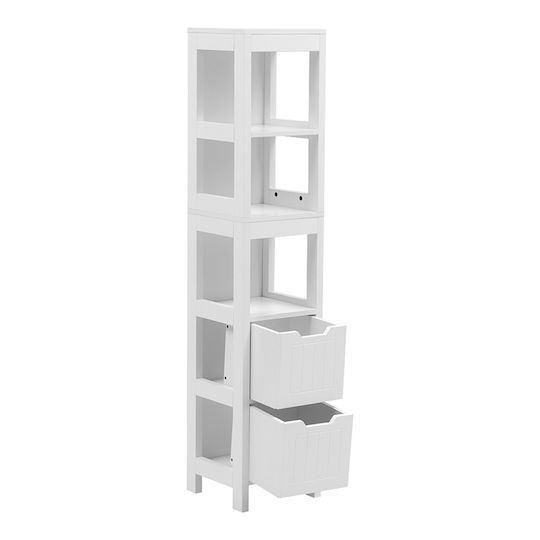Pakketo Kelby Floor Bathroom Column Cabinet L30xD30xH144cm White
