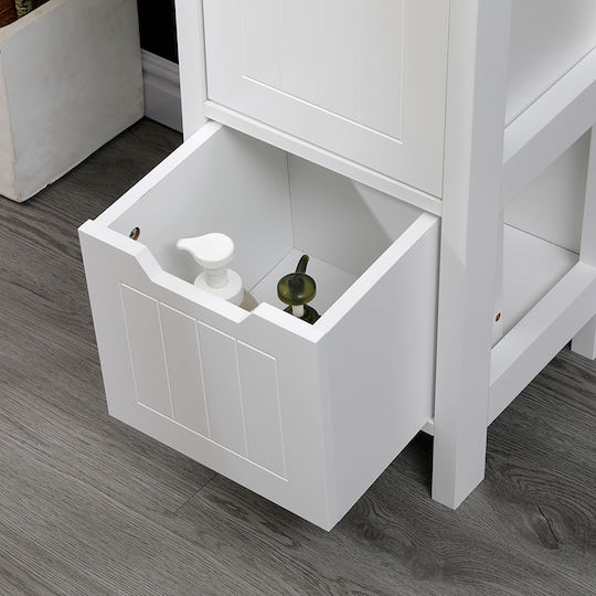 Pakketo Kelby Floor Bathroom Column Cabinet L30xD30xH144cm White