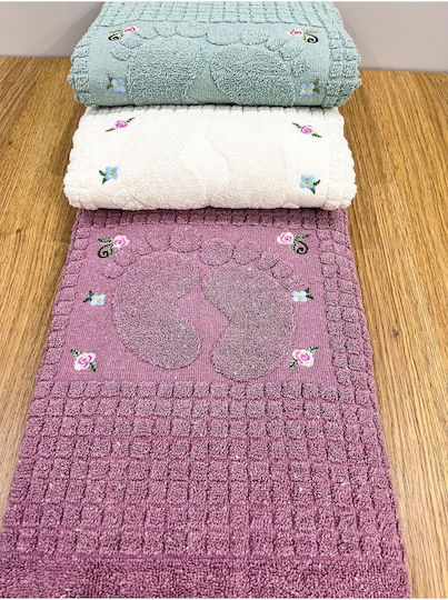 SteweHome Set Cotton Bath Mats Ste-024703-V51035 Green 50x70cm 3 Pieces