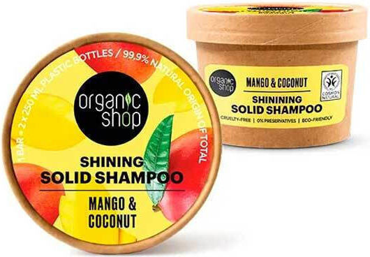Organic Shop Mango & Coconut Στέρεο Σαμπουάν 60gr