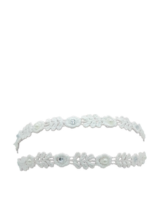 Brims and Trims Baby Headband In White Colour