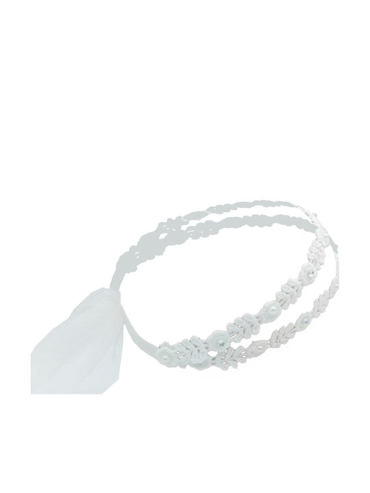 Brims and Trims Baby Headband In White Colour