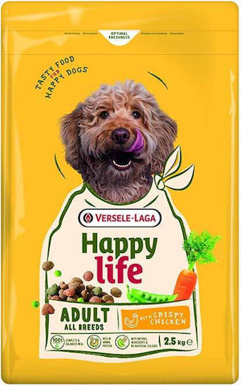 Happy Life 2.5kg Trockenfutter für Erwachsene Hunde Kleine Rassen mit Huhn Fleisch und Reis