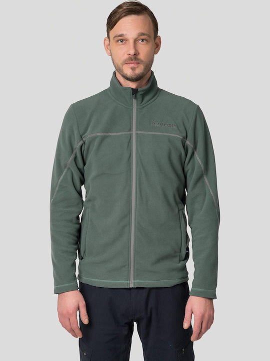 Men's Fleece Jacket Hooded Dark Forest