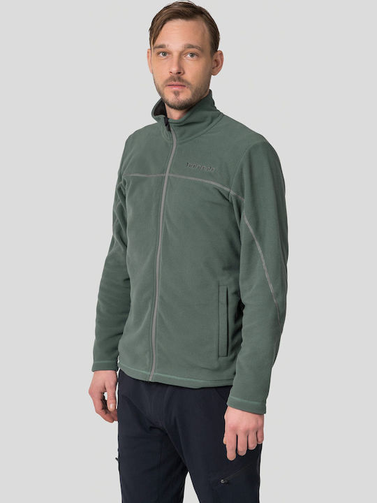 Men's Fleece Jacket Hooded Dark Forest