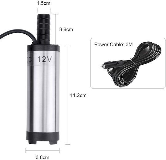 Flintronic Pompă Submersibilă Ulei 12v 38mm Extractor Diesel Oțel Inoxidabil 12l