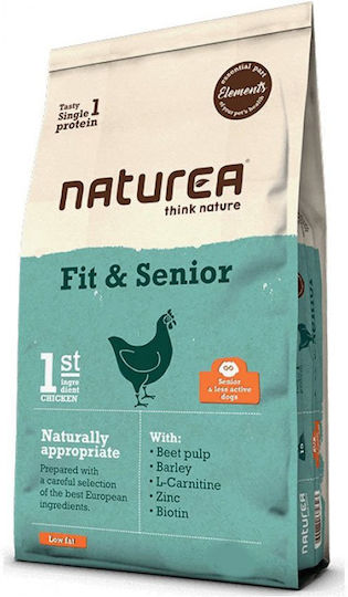 Naturea Elements Fit & Senior 2кг Суха Храна Диетичен за Възрастни Кастрирани Кучета с Пилешко