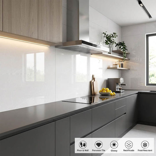LV Granito Fliese Für Innenbereich Boden Wand Porzellan Glänzende Oberfläche 120x60cm Bianco