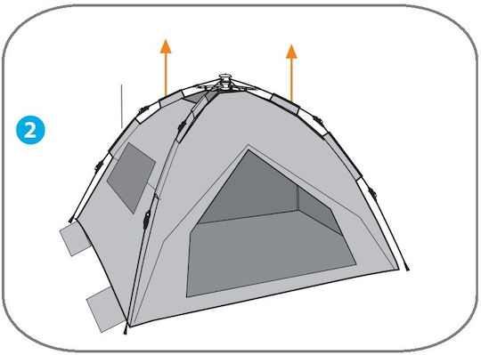 Solart Automatic Camping Tent Igloo with Double Cloth 3 Seasons for 4 People 200x200x135cm