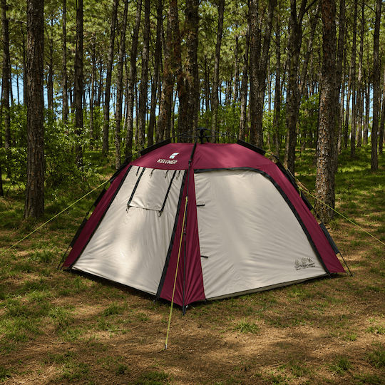 Keumer Αυτόματη Σκηνή Camping Κόκκινη για 3 Άτομα