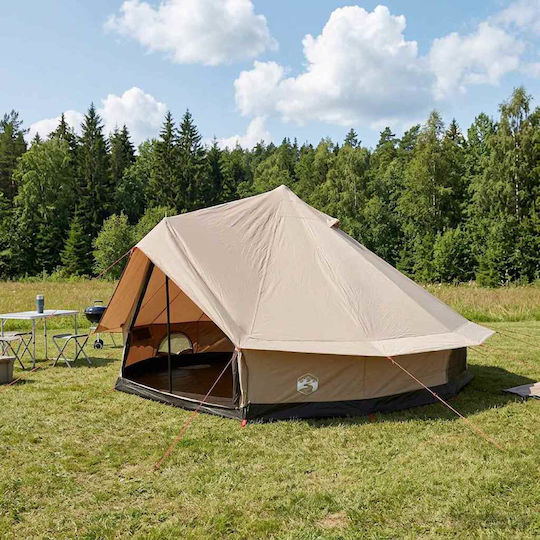 vidaXL Σκηνή Camping Teepee Καφέ για 10 Άτομα 298εκ.