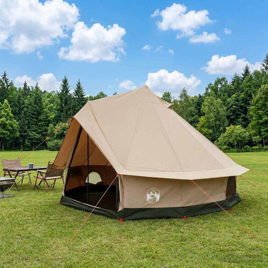 vidaXL Camping Tent Teepee Brown for 8 People 248cm