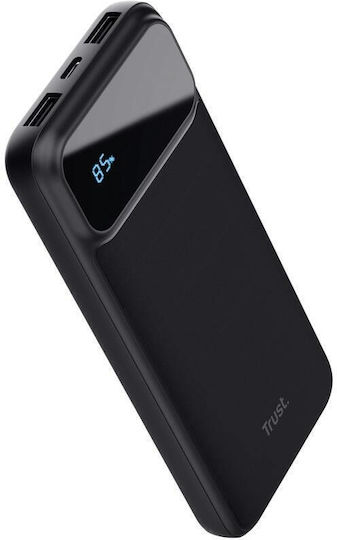 Trust Baterie Externă 10000mAh 20W Cu 2 Porturi De Ieșire USB-A Și Port USB-C Power Delivery Încărcare Rapidă Neagră