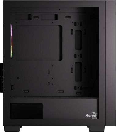 Aerocool B310A Flow-G-BK-v1 Gaming Mini-Turm Computergehäuse mit Seitenfenster Schwarz
