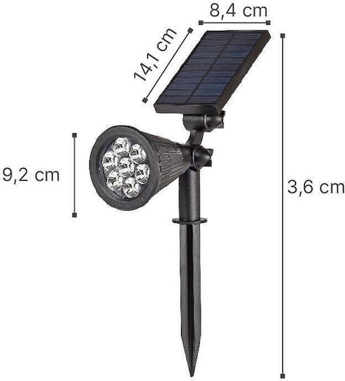 Inlight Spiked Solar Light 2W 180lm RGB with Photocell IP65