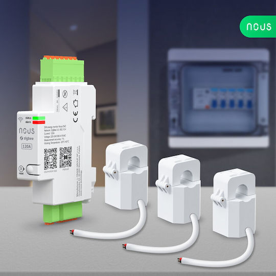 Nous Energy Analyzer for Electric Panel Analog Rail Three-phase Zigbee LAN Google Home Alexa Sonoff Tuya