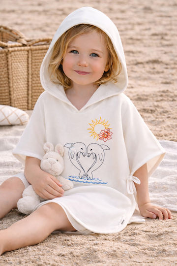 Stewehome Kids' Pareo Towel Hood 100% Cotton Embroidered Animal Design 100x1 Cm