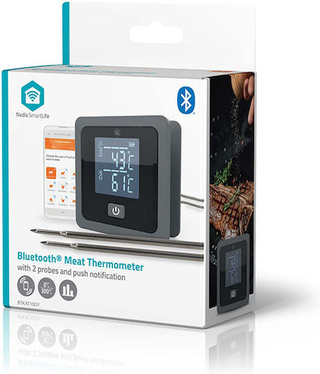 Nedis Wireless Digital BBQ Thermometer with Probe and Bluetooth