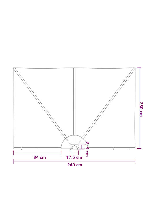 vidaXL Sideway Brown Terrace Tent 2.4x1.6m