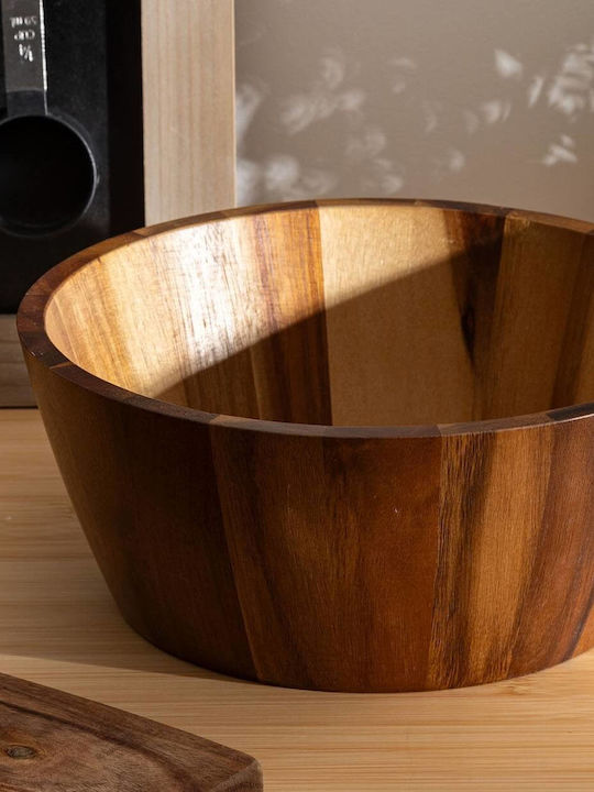 Secret de Gourmet Alicante Wooden Brown Salad Bowl 28x11cm
