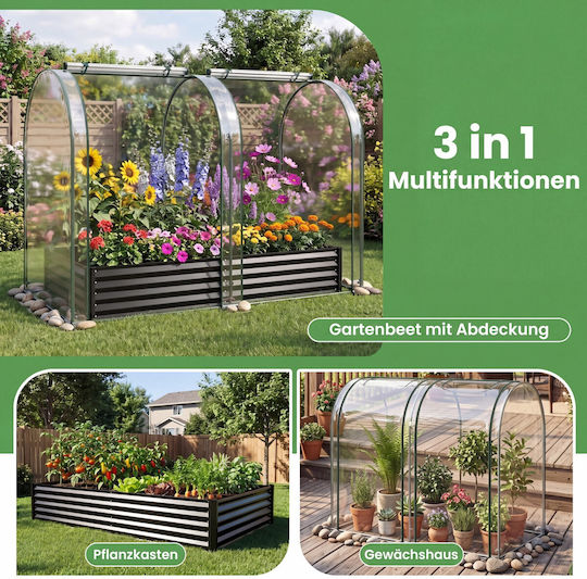 Costway Planter Box Metalic Negru Costway Planter Box Metalic Negru