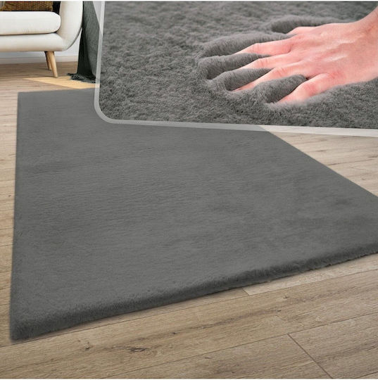 SteweHome Non-Slip Rectangular Gray Rug 50x80cm