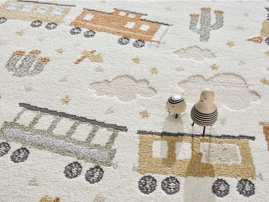 SteweHome Παιδικό Χαλί Κίτρινο 100x200cm Πάχους 60mm